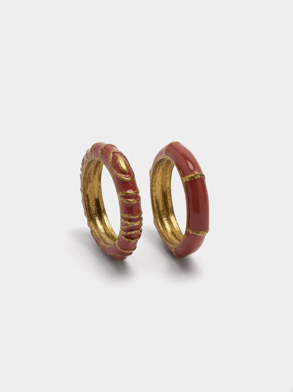 Set Of Rings With Enamel
