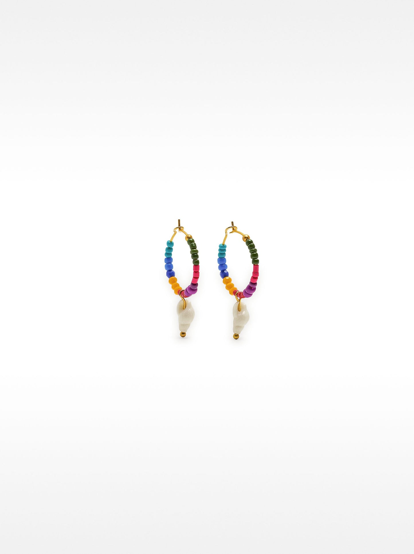 Hoop Earrings With Multicolor Beads