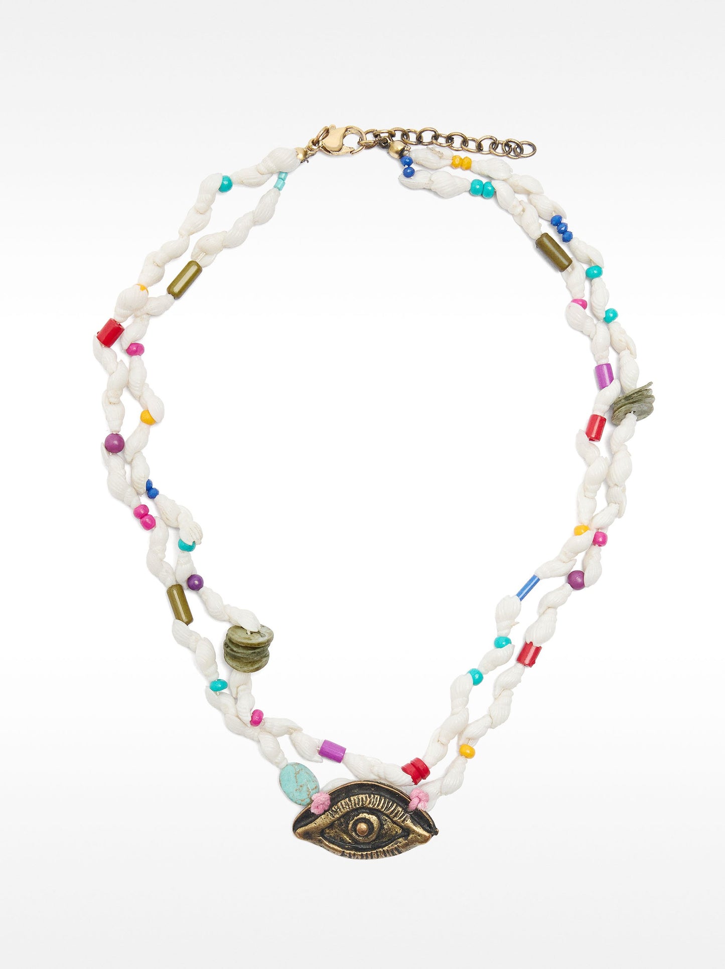 Double Necklace With Shells And Beads