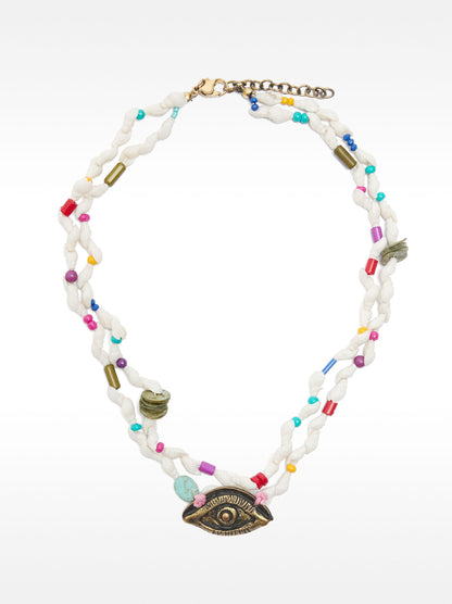 Double Necklace With Shells And Beads