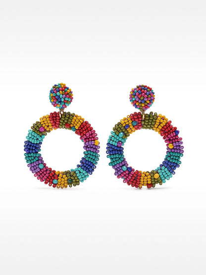 Maxi Earrings With Multicolor Beads