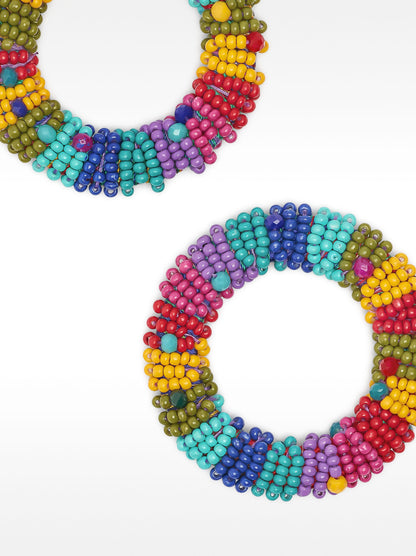 Maxi Earrings With Multicolor Beads