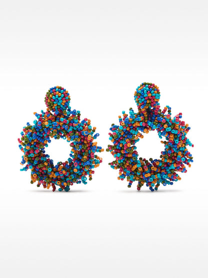 Maxi Earrings With Multicolor Beads