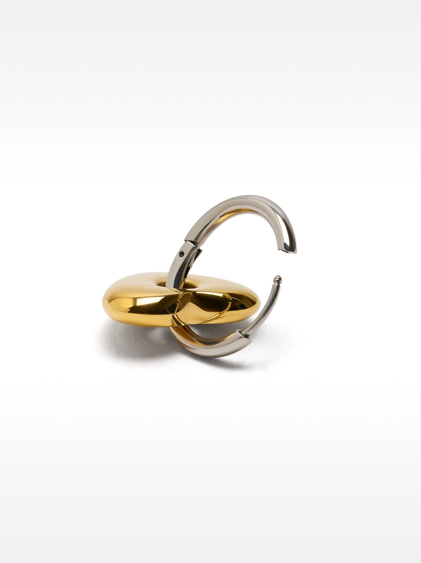 Heart Single Hoop Earring - Stainless Steel