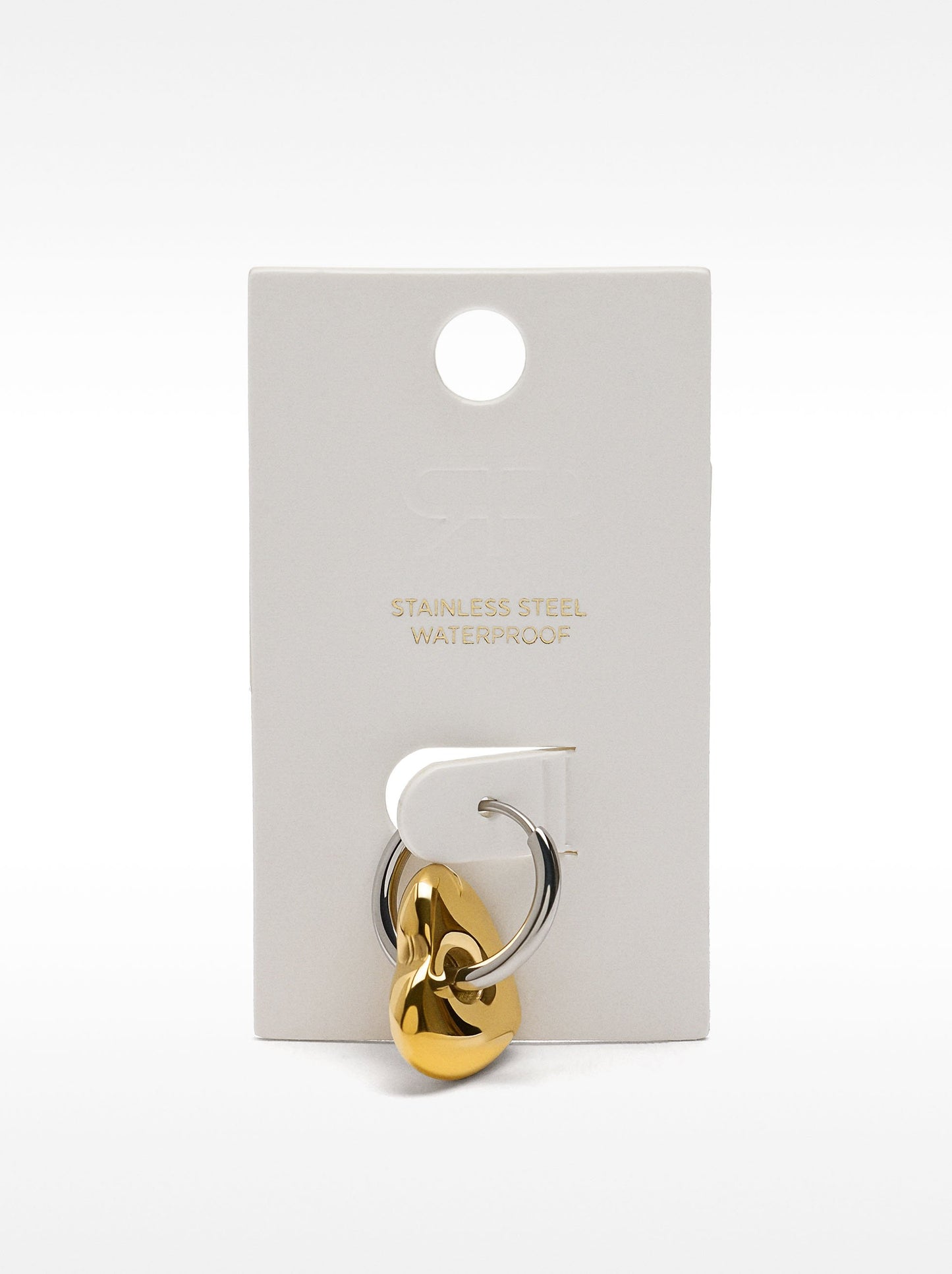 Heart Single Hoop Earring - Stainless Steel