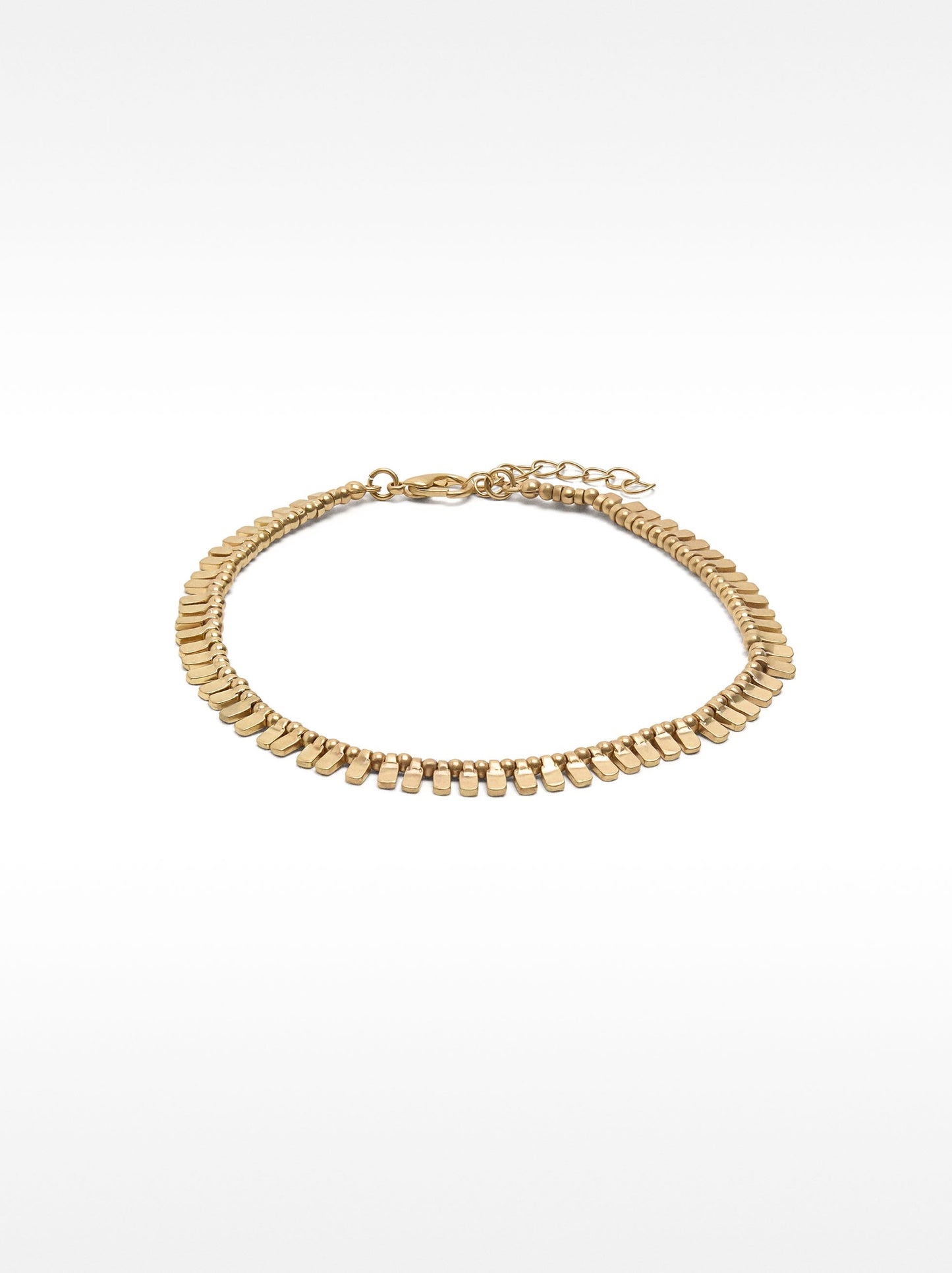 Ankle Bracelet With Metallic Beads