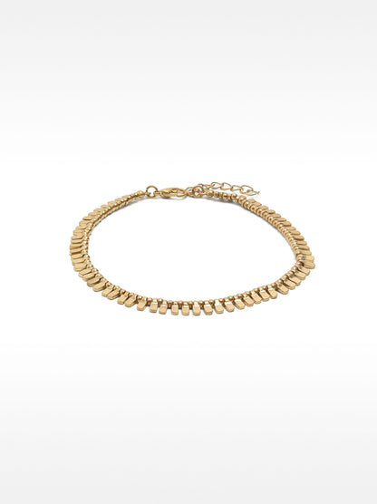 Ankle Bracelet With Metallic Beads