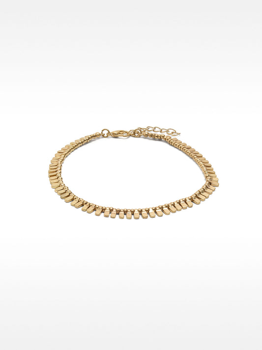 Ankle Bracelet With Metallic Beads