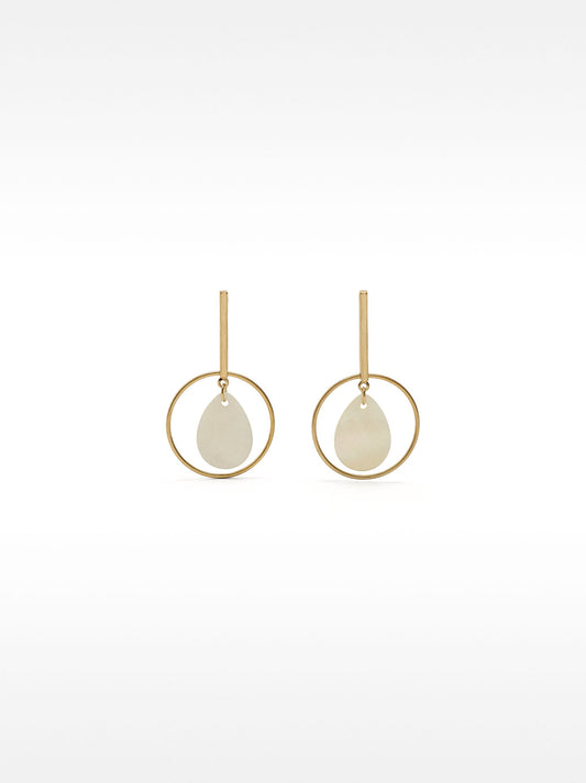 Bar Earrings With Hoop And Shells