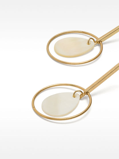 Bar Earrings With Hoop And Shells