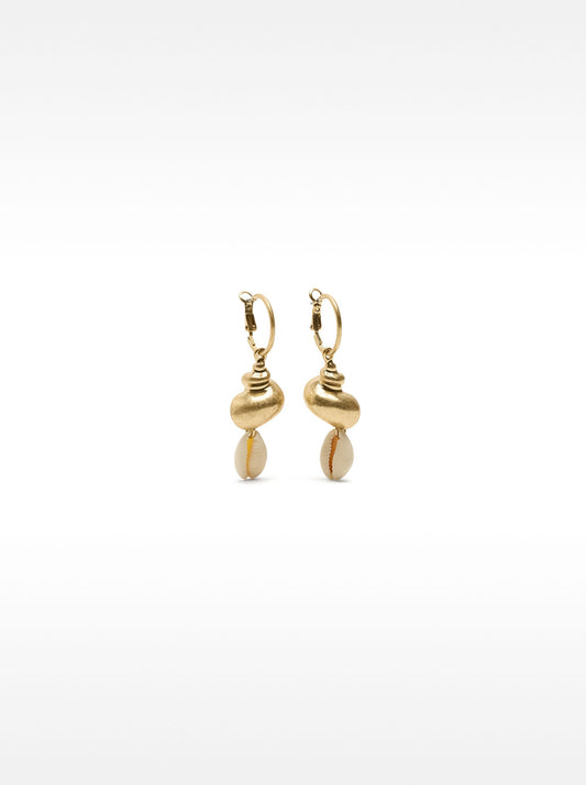 Hoops With Shell Pendants