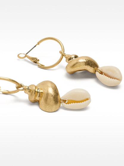 Hoops With Shell Pendants