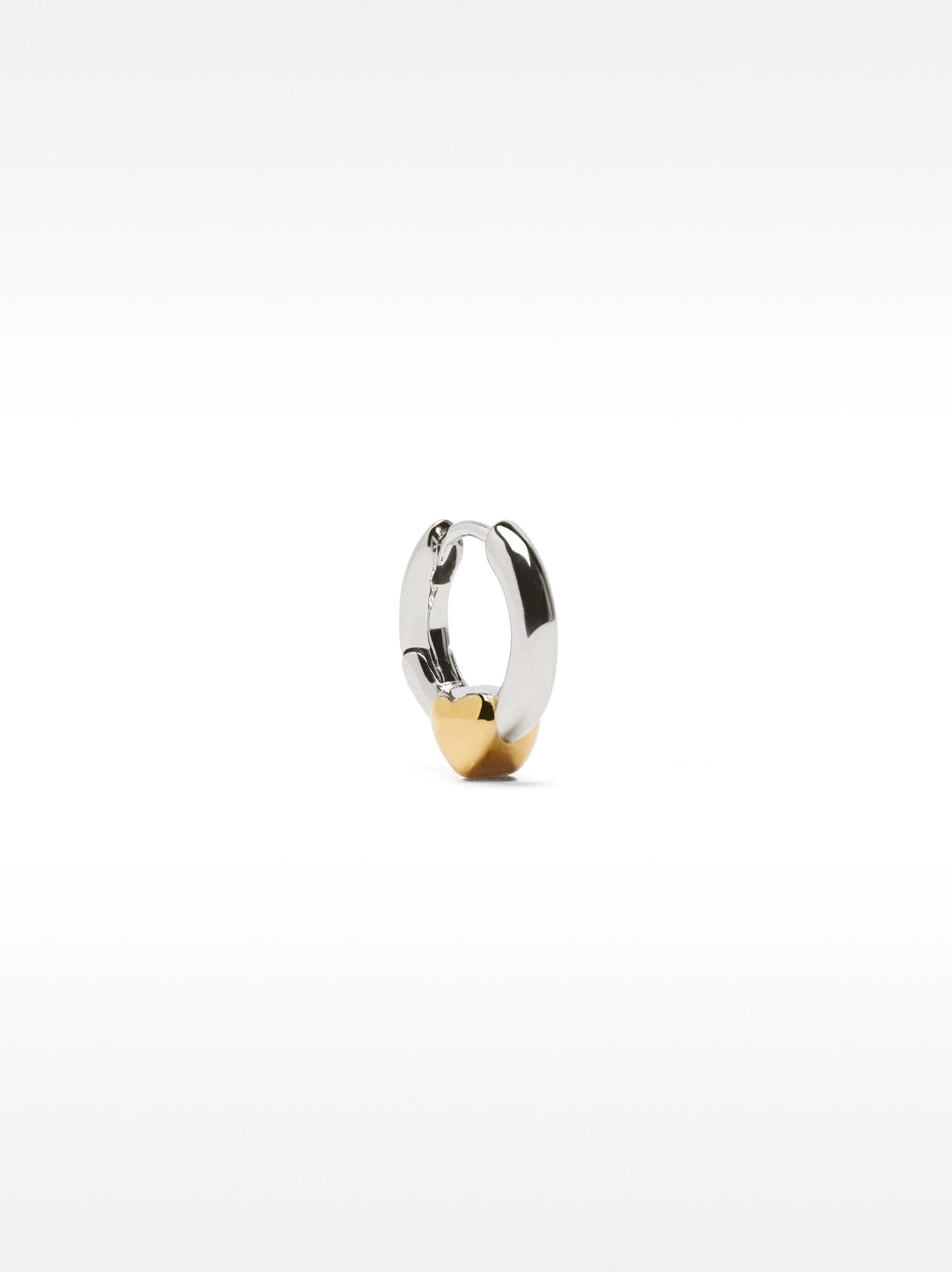 Heart Single Hoop Earring - Stainless Steel