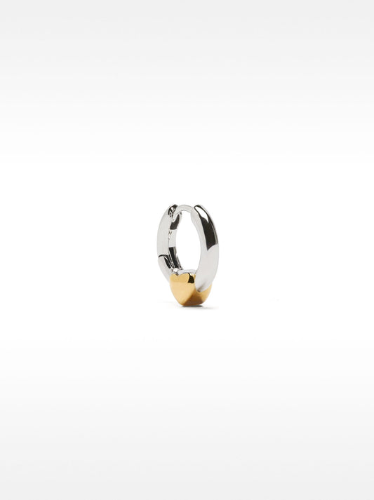 Heart Single Hoop Earring - Stainless Steel