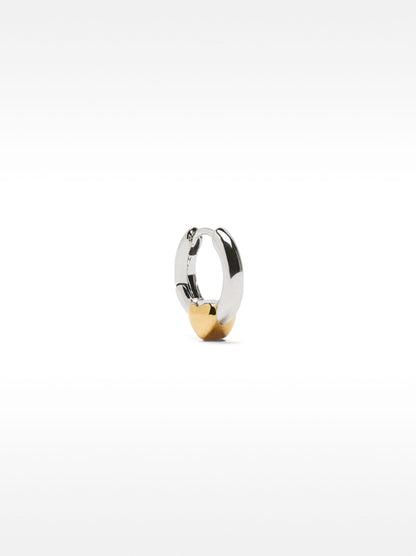 Heart Single Hoop Earring - Stainless Steel