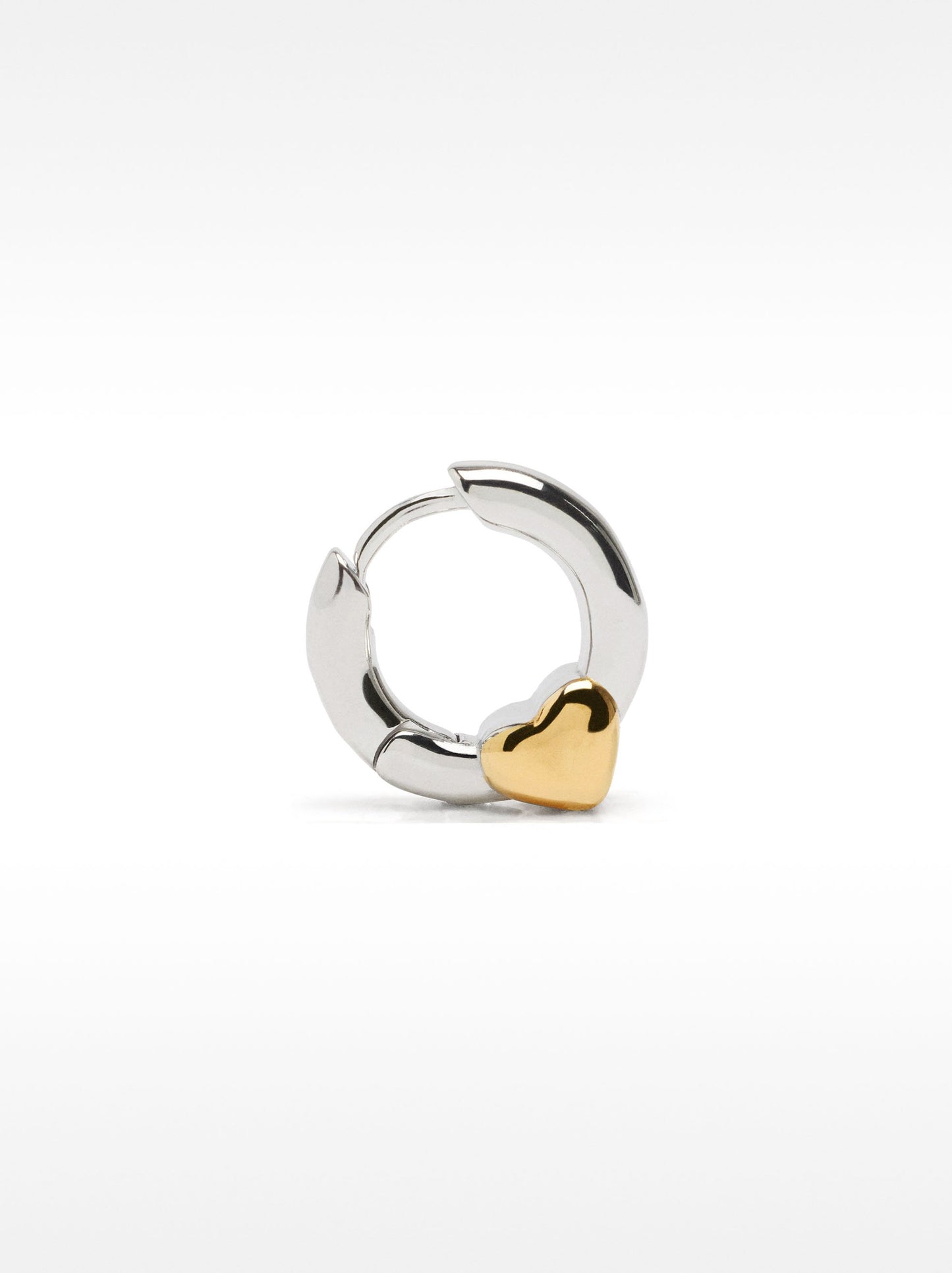 Heart Single Hoop Earring - Stainless Steel