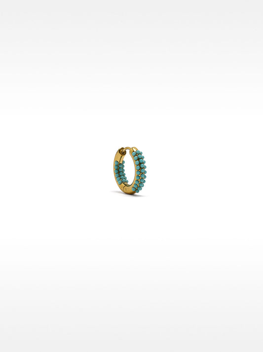 Single Hoop Earring With Spheres - Stainless Steel