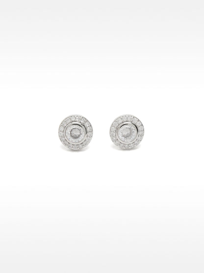 Round Earrings With Cubic Zirconia