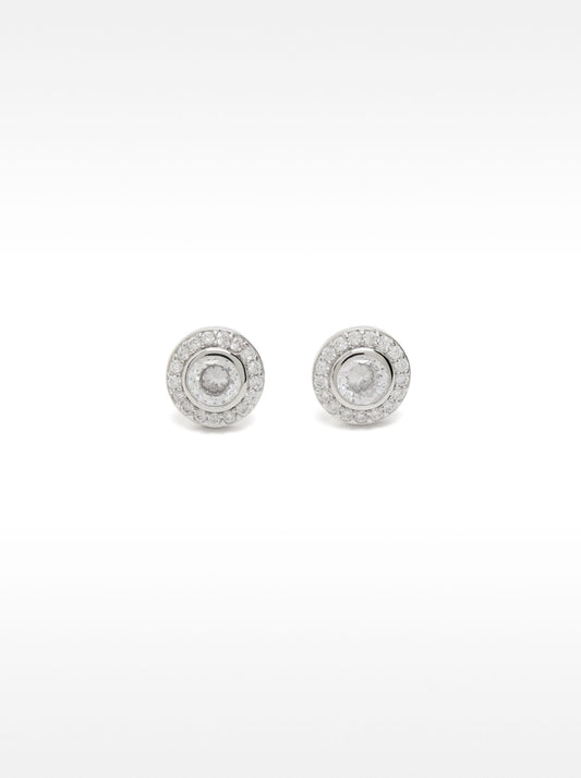 Round Earrings With Cubic Zirconia