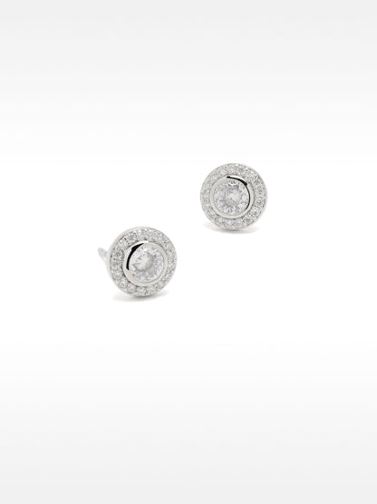 Round Earrings With Cubic Zirconia
