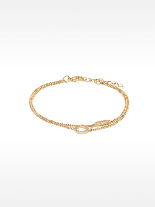 Double Hoop Bracelet With Zirconia