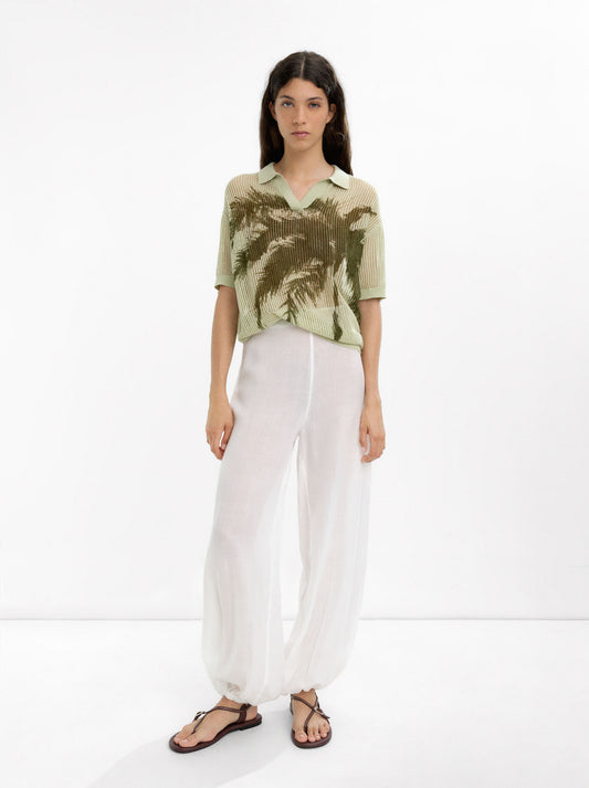 Cotton T-Shirt With Polo Collar