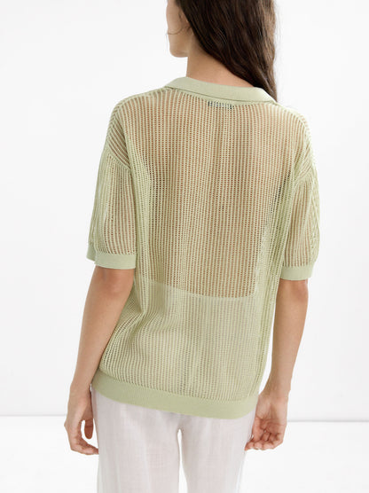 Cotton T-Shirt With Polo Collar