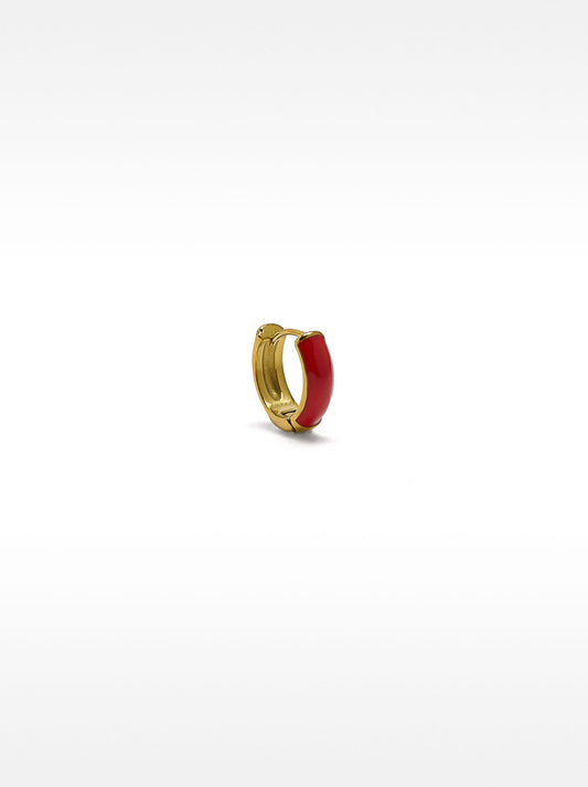 Enamel Single Hoop Earring - Stainless Steel