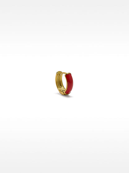 Enamel Single Hoop Earring - Stainless Steel
