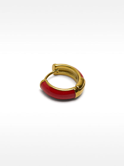 Enamel Single Hoop Earring - Stainless Steel