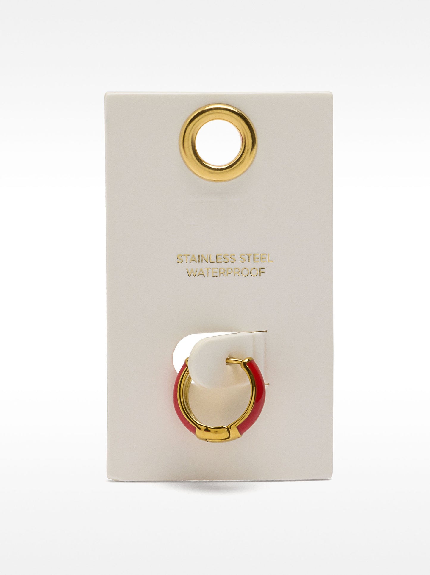 Enamel Single Hoop Earring - Stainless Steel