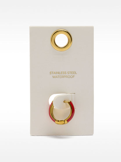 Enamel Single Hoop Earring - Stainless Steel