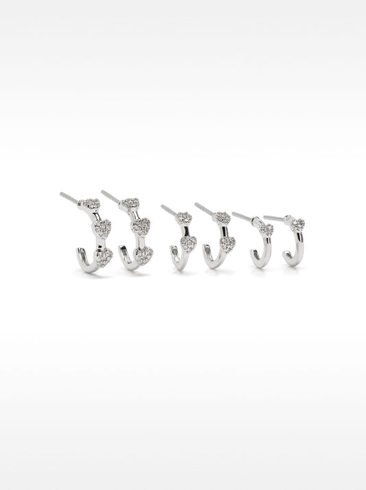 Set Of Hoop Earrings With Zirconia