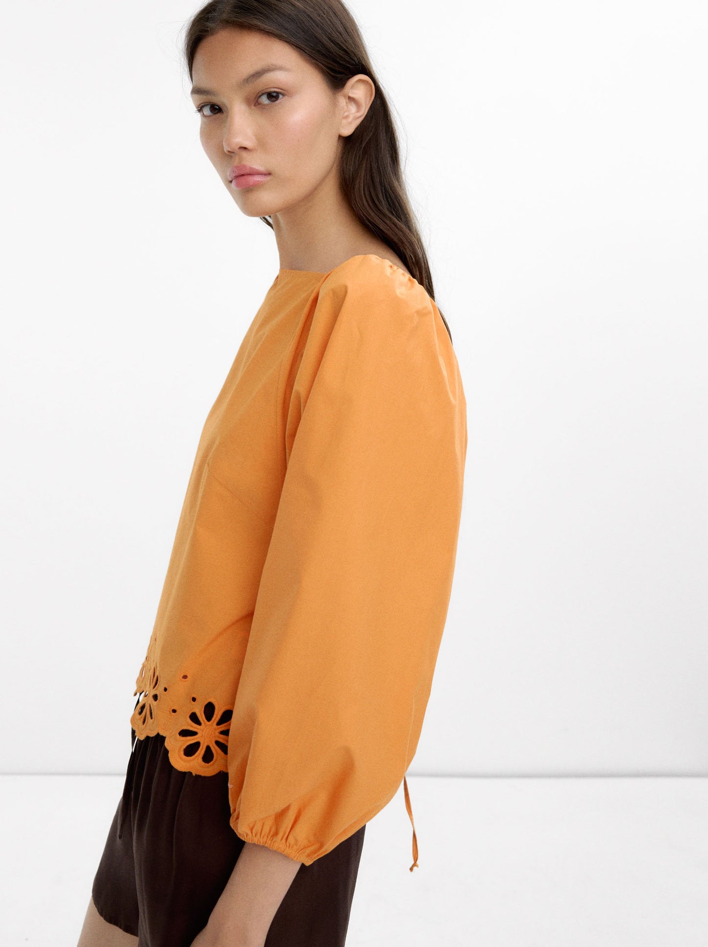 Blouse With Pierced Embroidery