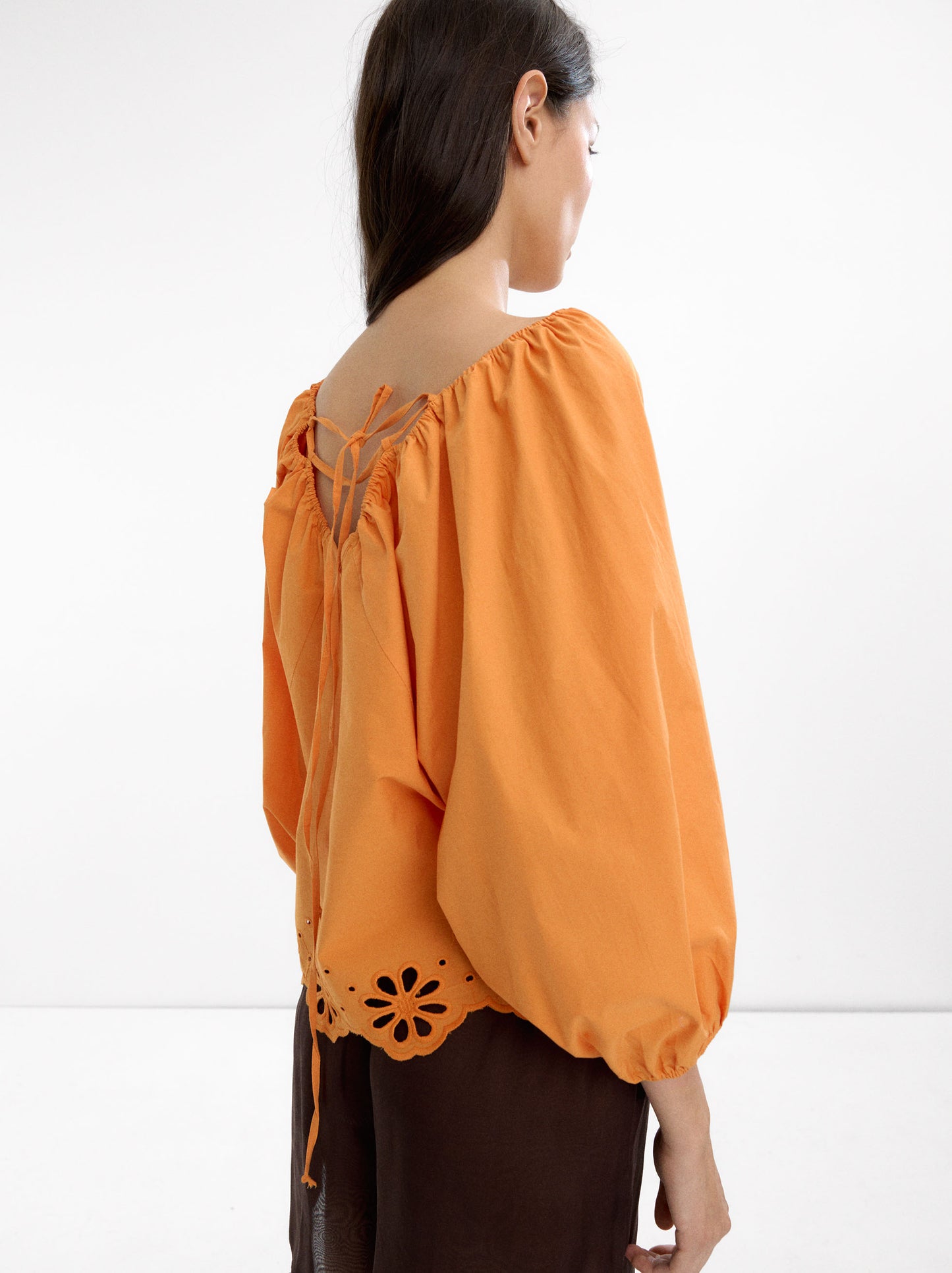 Blouse With Pierced Embroidery