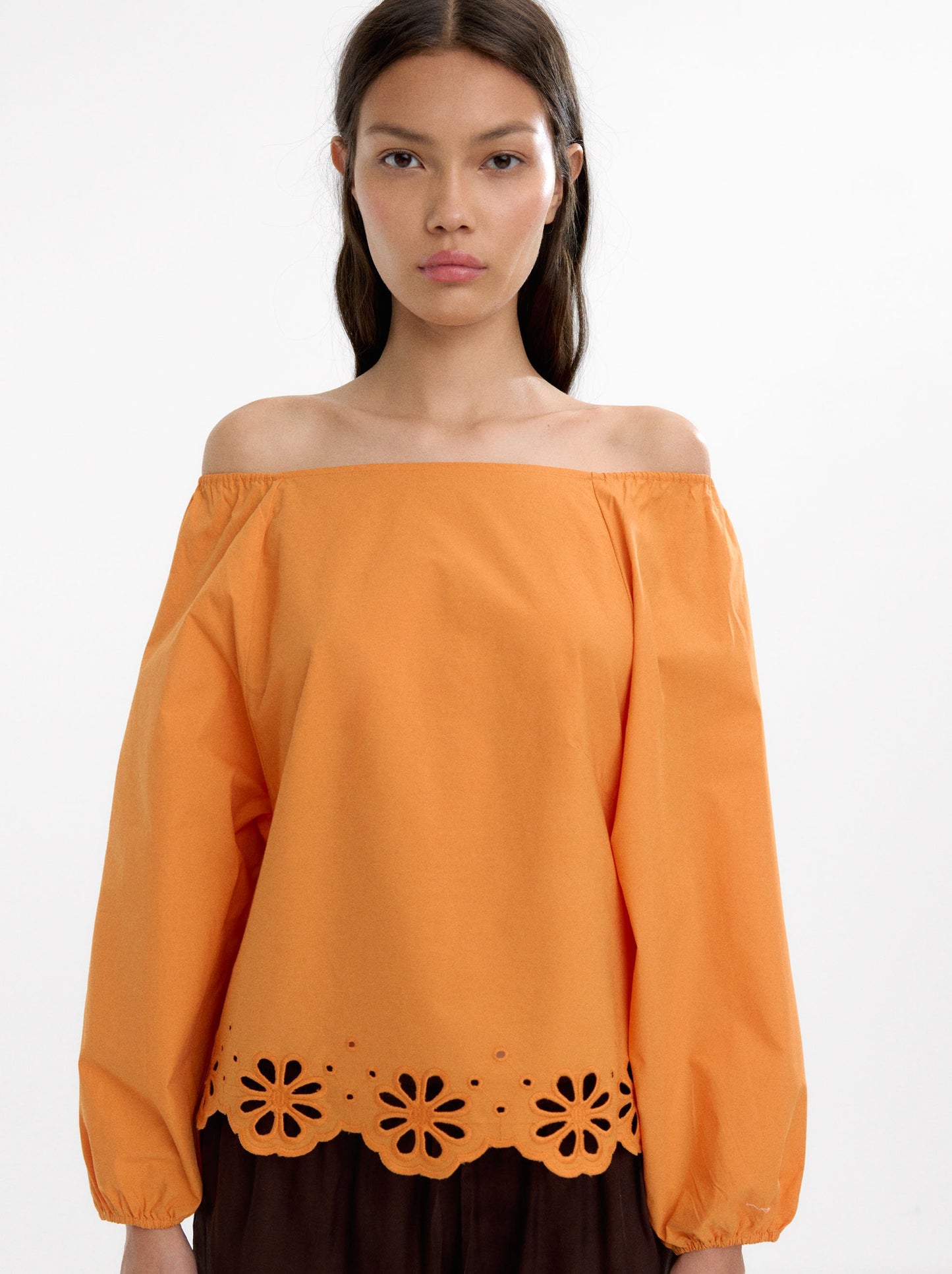 Blouse With Pierced Embroidery