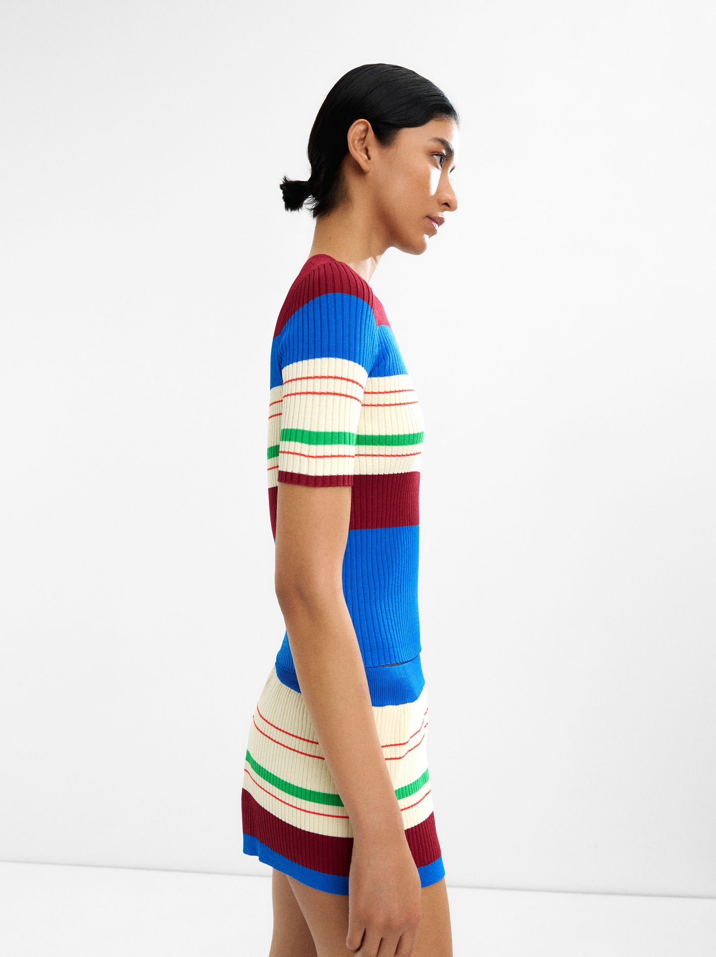 Knit Sweater With Contrast Stripes
