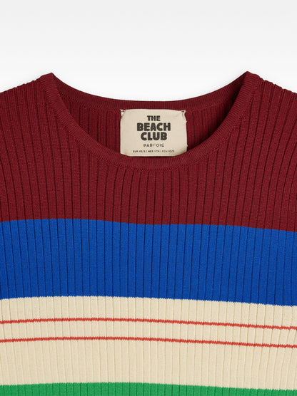 Knit Sweater With Contrast Stripes