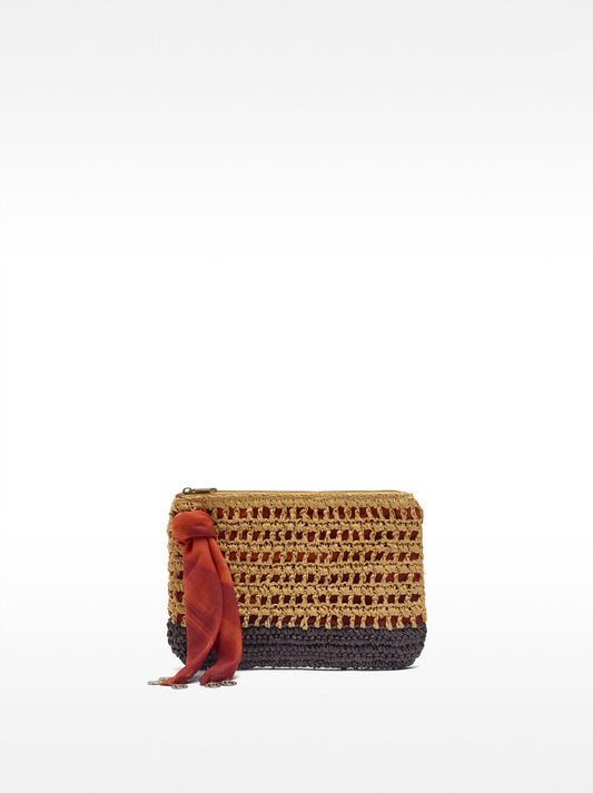 Handbag Straw Effect With Pendant