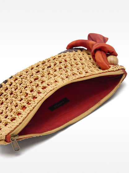 Handbag Straw Effect With Pendant