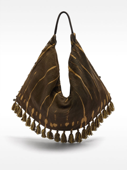 Shoulder Bag In Fabric With Tassels