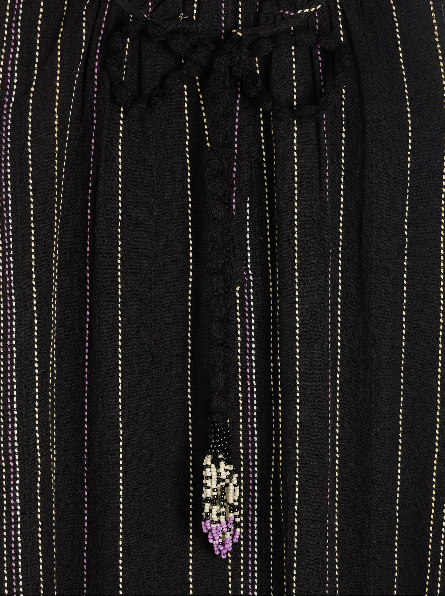 Long Dress With Multicolor Topstitching