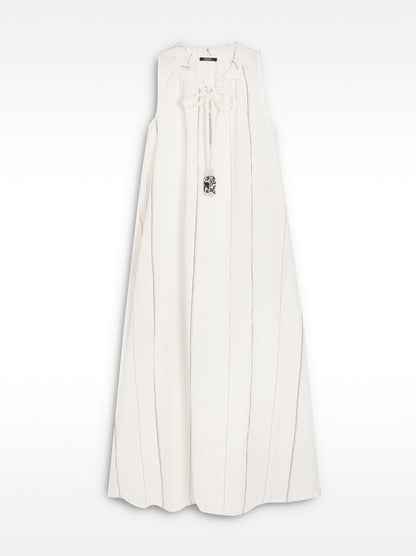 Long Dress With Multicolor Topstitching