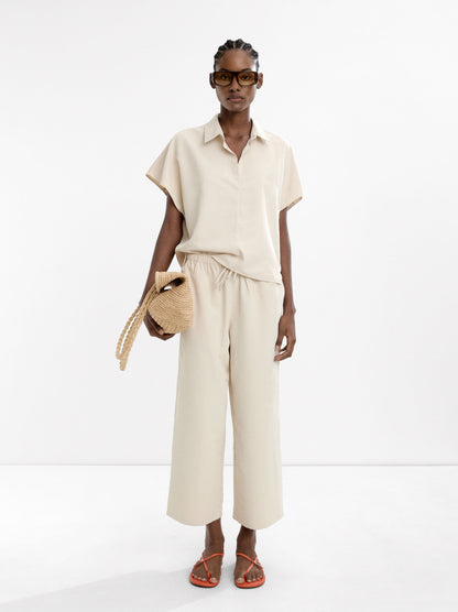 Trousers With Elastic Waist And Adjustable Cord