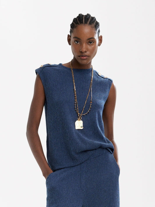 Top With Buttons And Texture