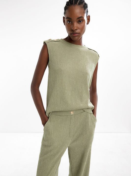 Top With Buttons And Texture