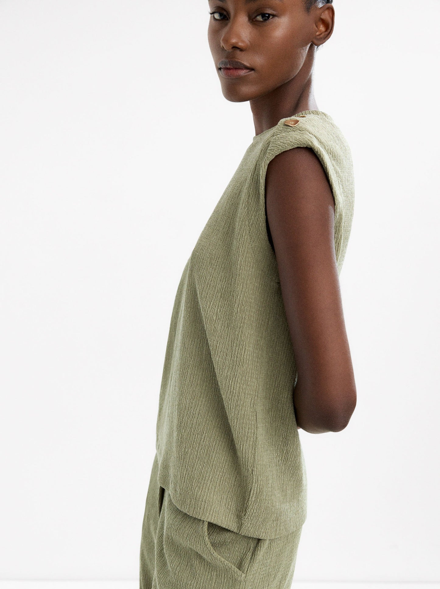 Top With Buttons And Texture
