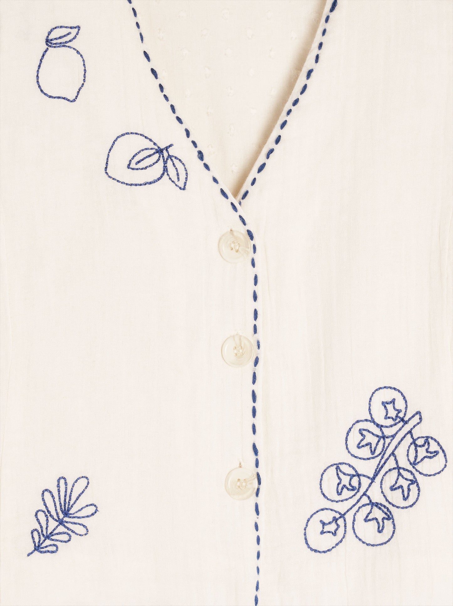 100% Cotton Vest With Embroidery