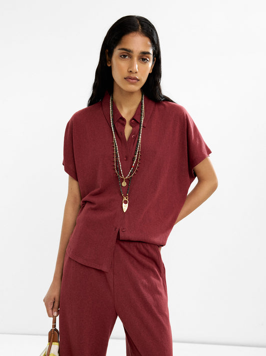 Cotton Shirt With Short-Sleeve