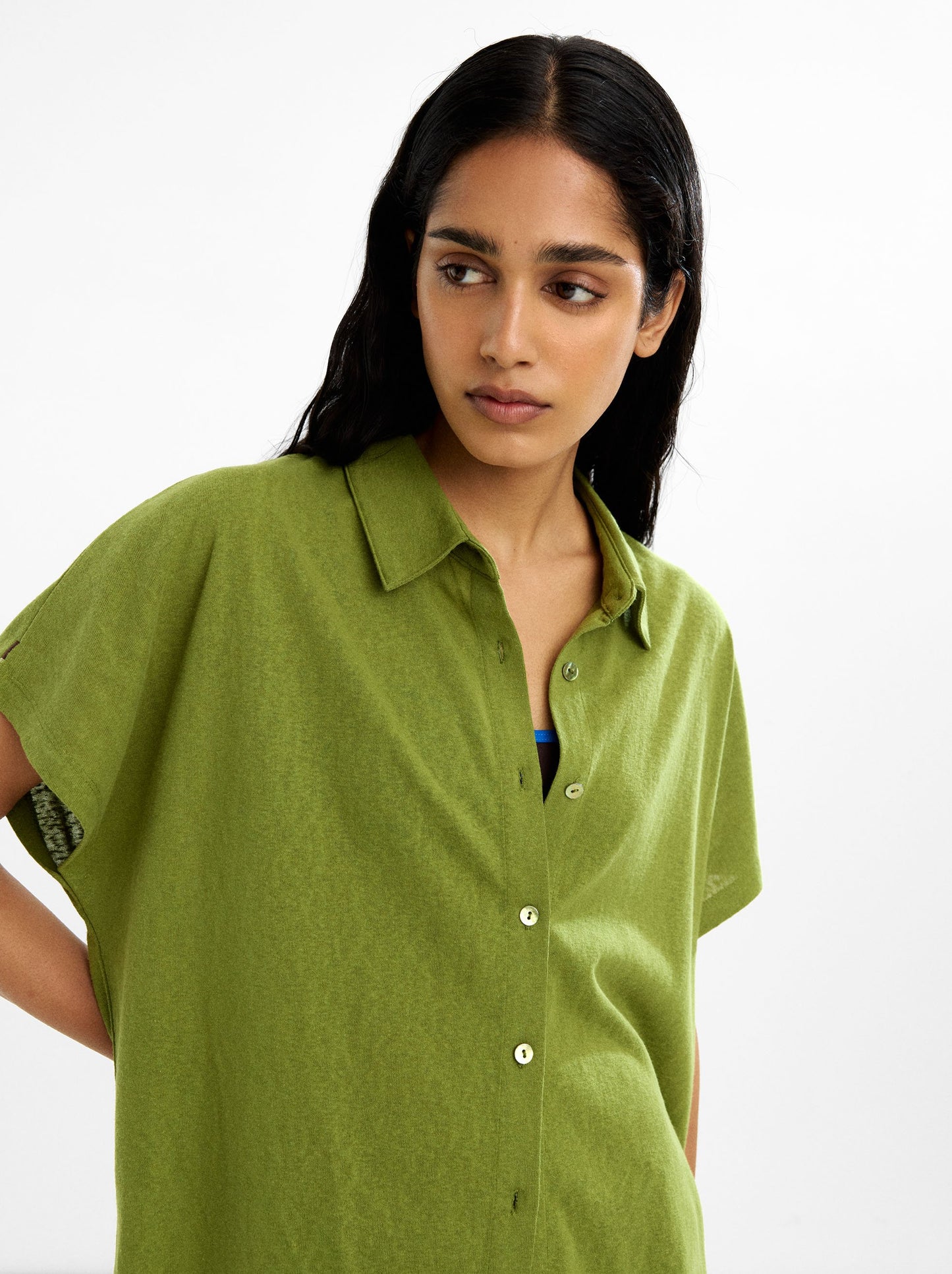 Cotton Shirt With Short-Sleeve